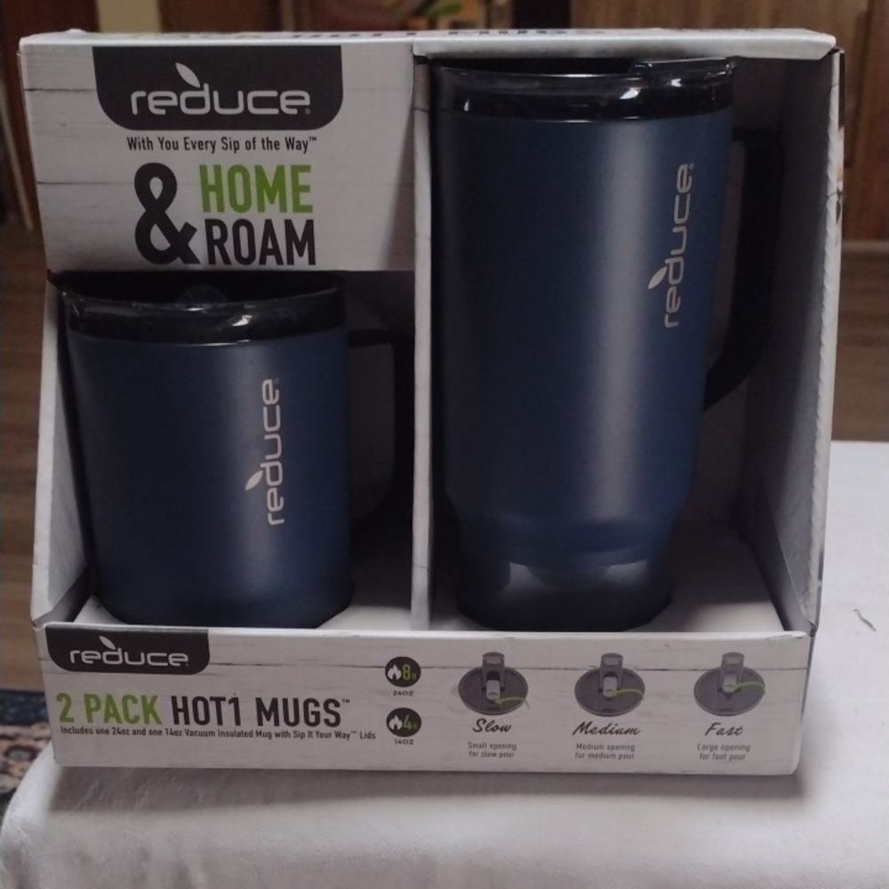 Reduce 2-Pack Insulated Coffee Mugs in Navy Blue